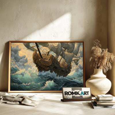 Monumental Pirate Ship Oil Painting - image 6