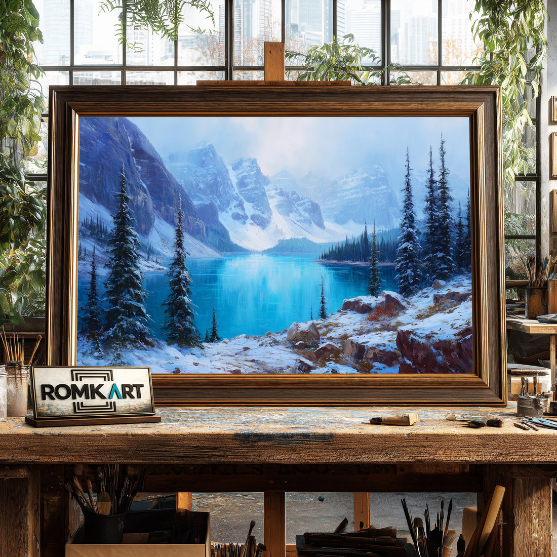 Moraine Lake, Banff National Park hand-painted oil painting on canvas