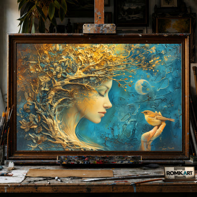 Mother Nature hand-painted oil painting on canvas