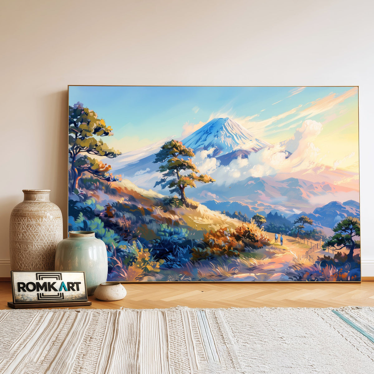 Mount Fuji Anime Landscape Oil Painting - image 3