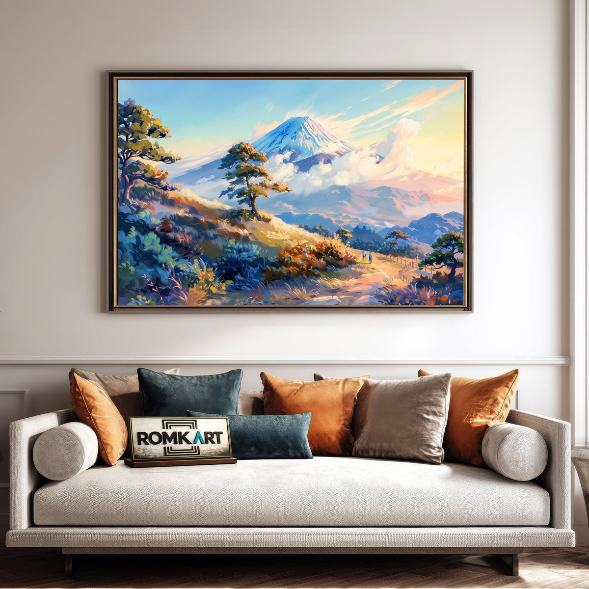 Mount Fuji Anime Landscape Oil Painting - image 4