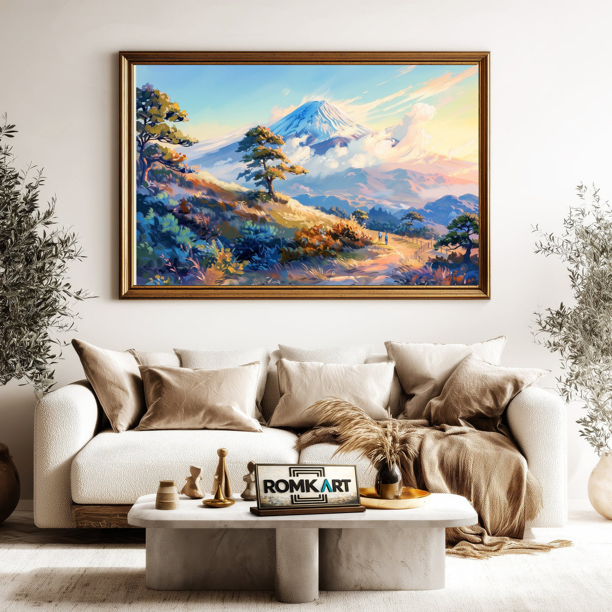 Mount Fuji Anime Landscape Oil Painting - image 5