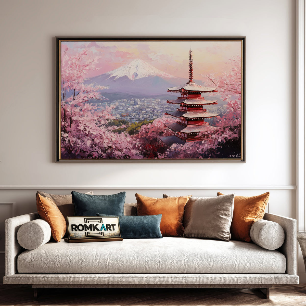 Mount Fuji at Sunset Landscape Oil Painting - image 4