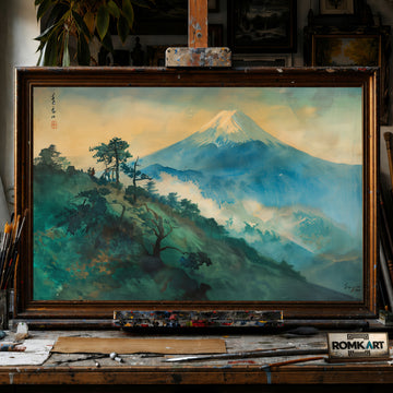 Mount Fuji hand-painted oil painting on canvas
