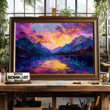 Mountain Landscape Twilight Oil Painting - image 2