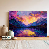 Mountain Landscape Twilight Oil Painting - image 3