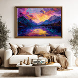 Mountain Landscape Twilight Oil Painting - image 5
