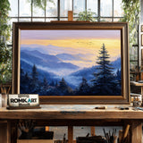 Mountain over Sunrise Landscape Oil Painting - image 2
