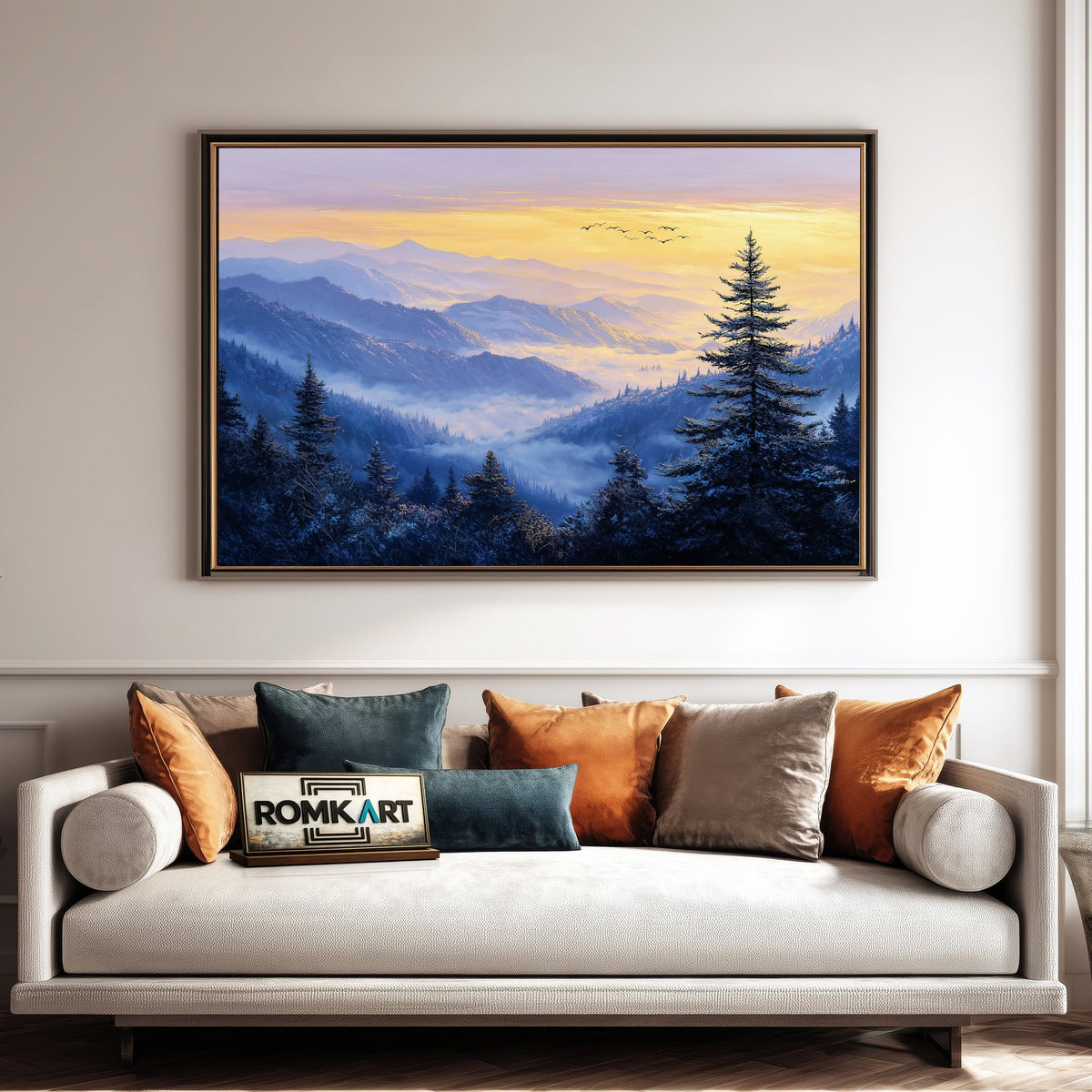 Mountain over Sunrise Landscape Oil Painting - image 4