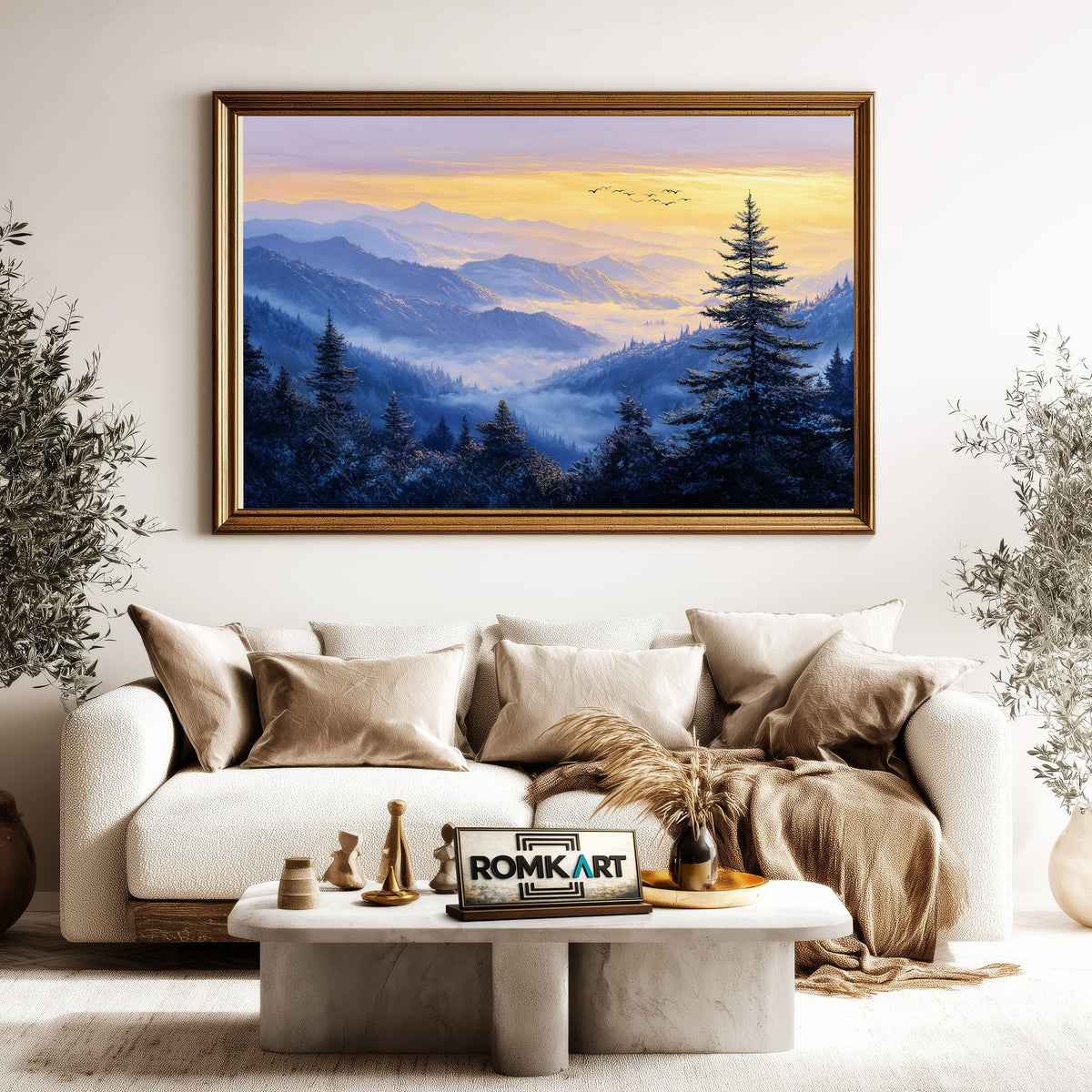 Mountain over Sunrise Landscape Oil Painting - image 5