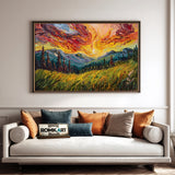 Mountain Pine Tree Landscape Forest Landscape Oil Painting - image 4