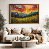 Mountain Pine Tree Landscape Forest Landscape Oil Painting - image 5