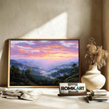 Mountain Ridges at Sunrise Landscape Oil Painting - image 6