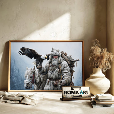 Mountain Trapper in Full Winter Figurative Oil Painting - image 6