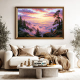 Mountain Vista Above The Clouds At Sunrise Oil Painting - image 5