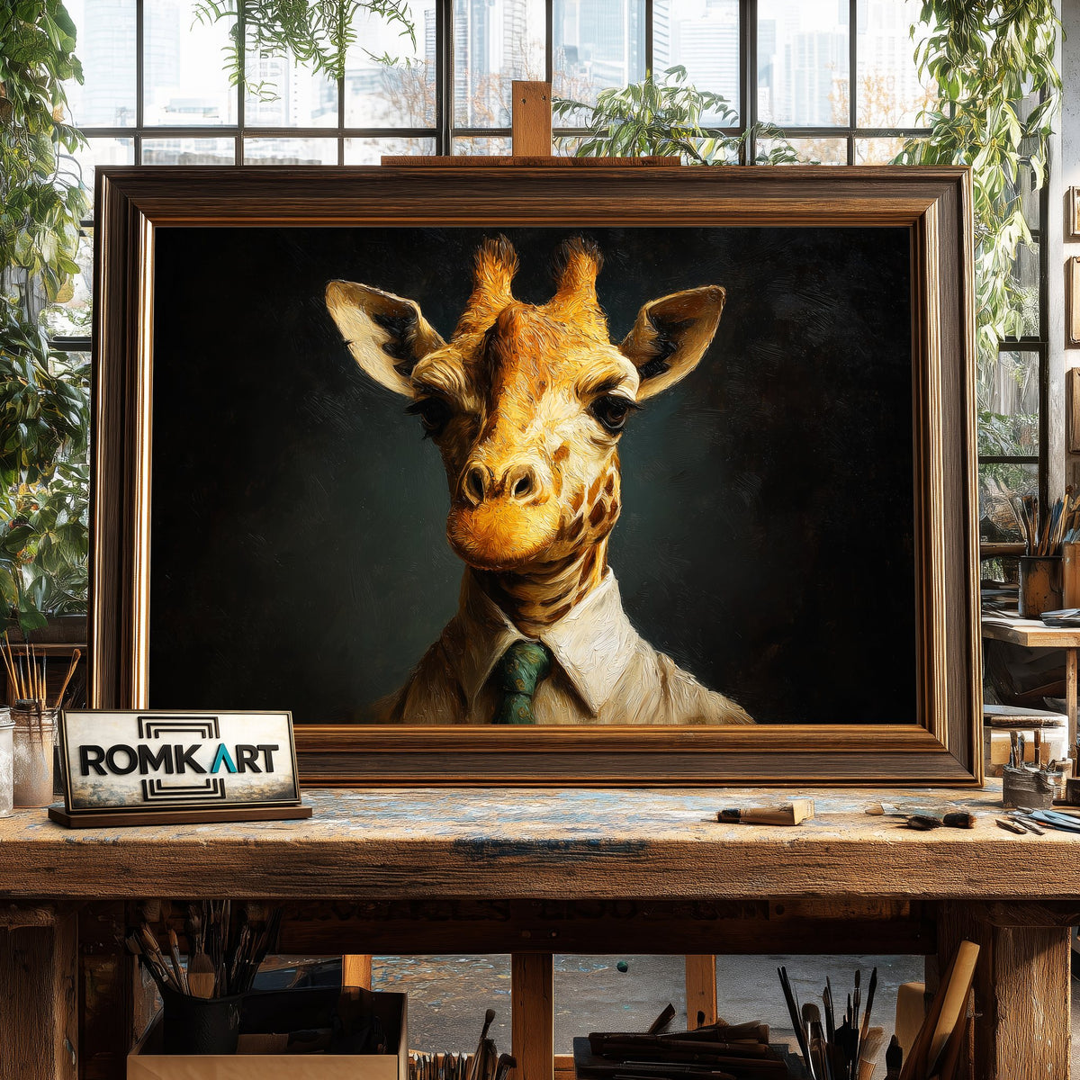 Mr Giraffe Oil Painting - image 2