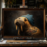 Mr walrus with Tattoo - Hand-Painted Oil Painting - View 1