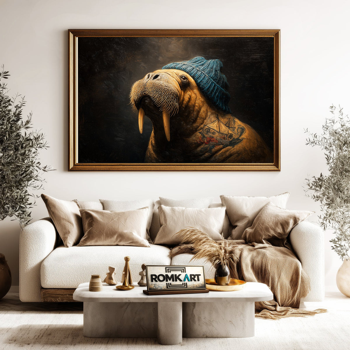 Mr Walrus With Tattoo Oil Painting - image 5