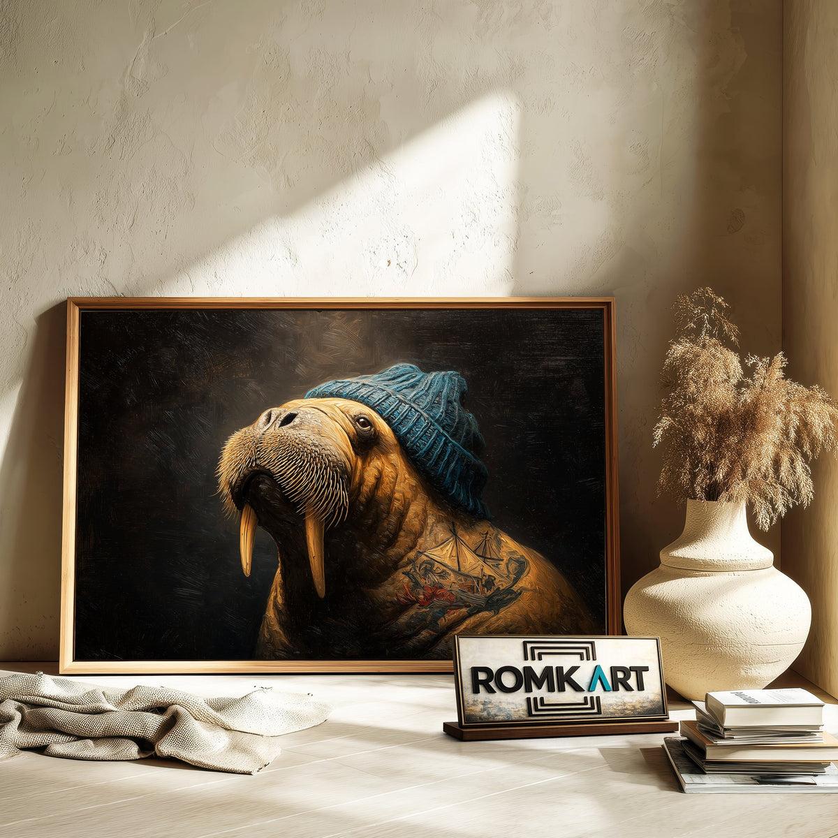 Mr Walrus With Tattoo Oil Painting - image 6