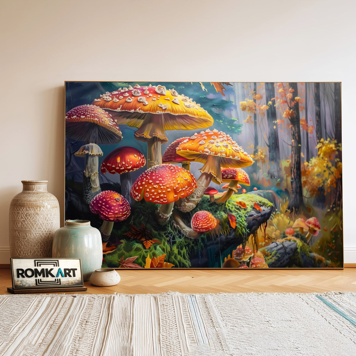 Mushroom World Fantasy Oil Painting - image 3