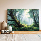 Mystical Forest Foggy Forest Landscape Oil Painting - image 3