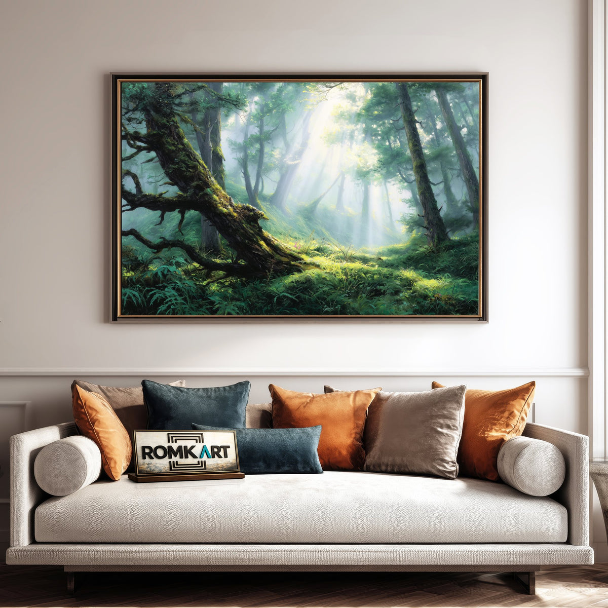 Mystical Forest Foggy Forest Landscape Oil Painting - image 4