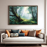 Mystical Forest Foggy Forest Landscape Oil Painting - image 4