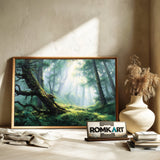 Mystical Forest Foggy Forest Landscape Oil Painting - image 6