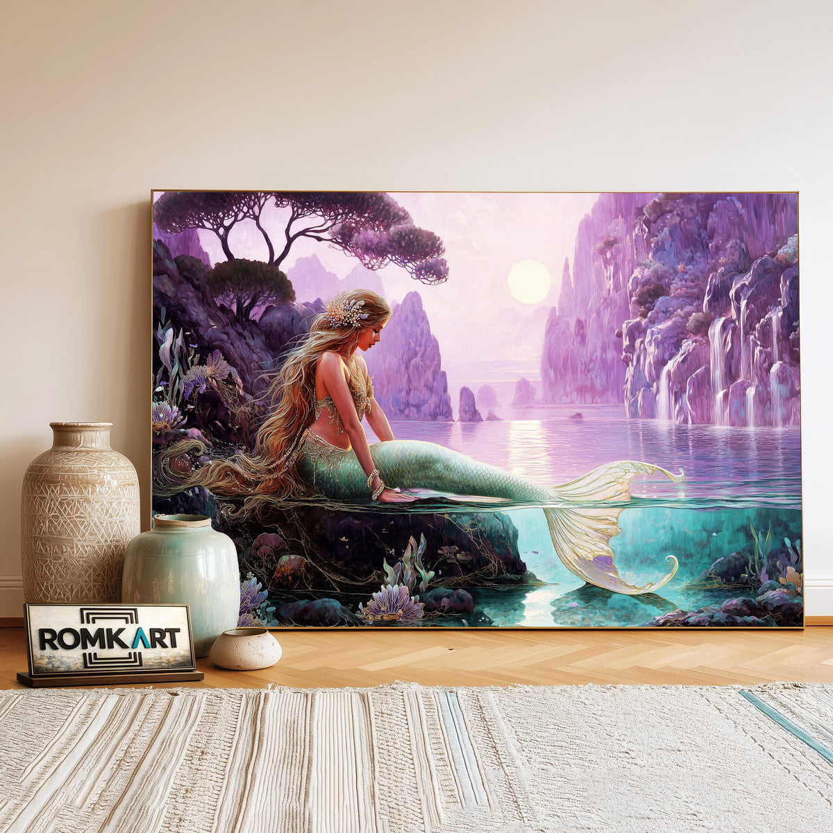 Mythical Mermaid Fantasy Oil Painting - image 3