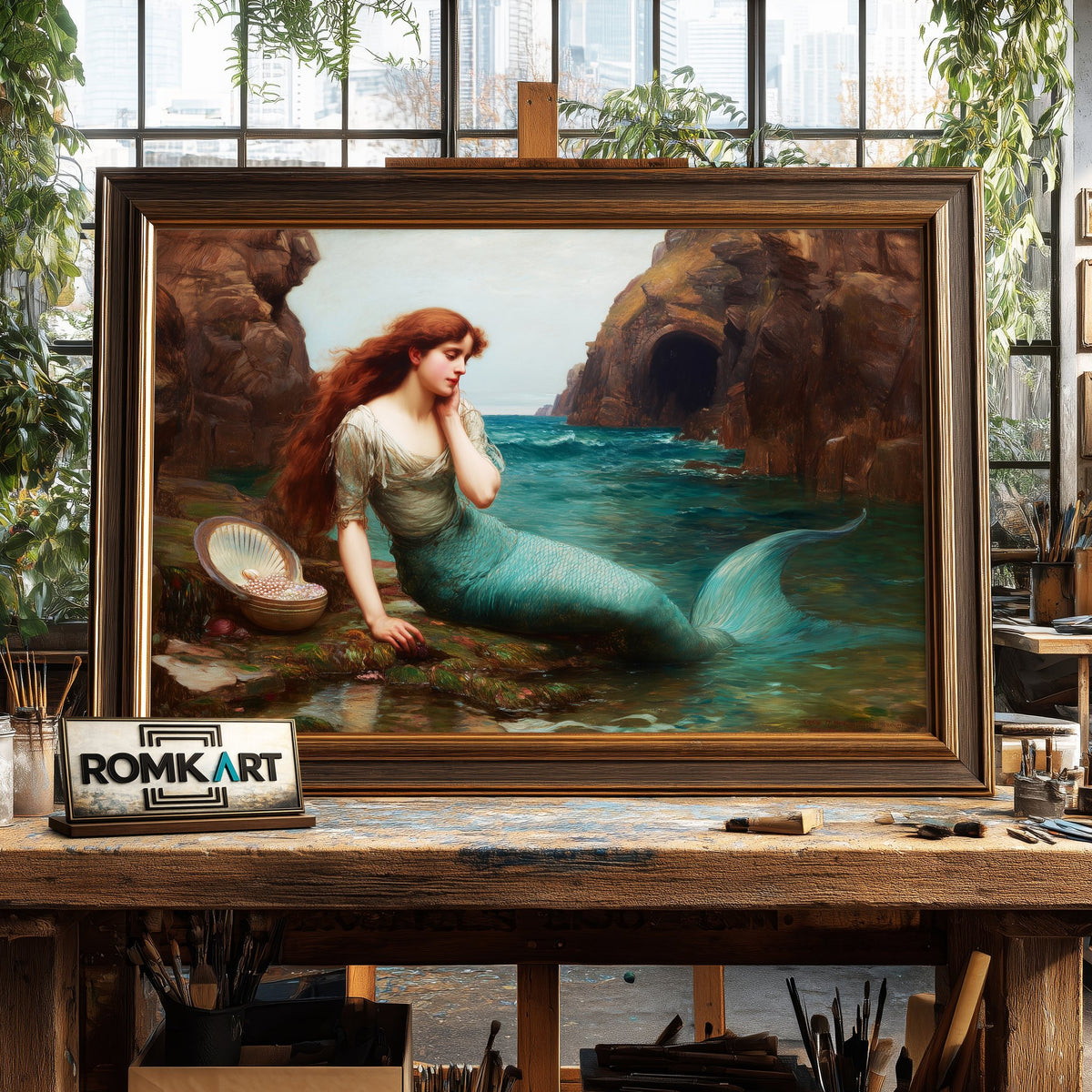 Mythological Mermaid Fantasy Oil Painting - image 2