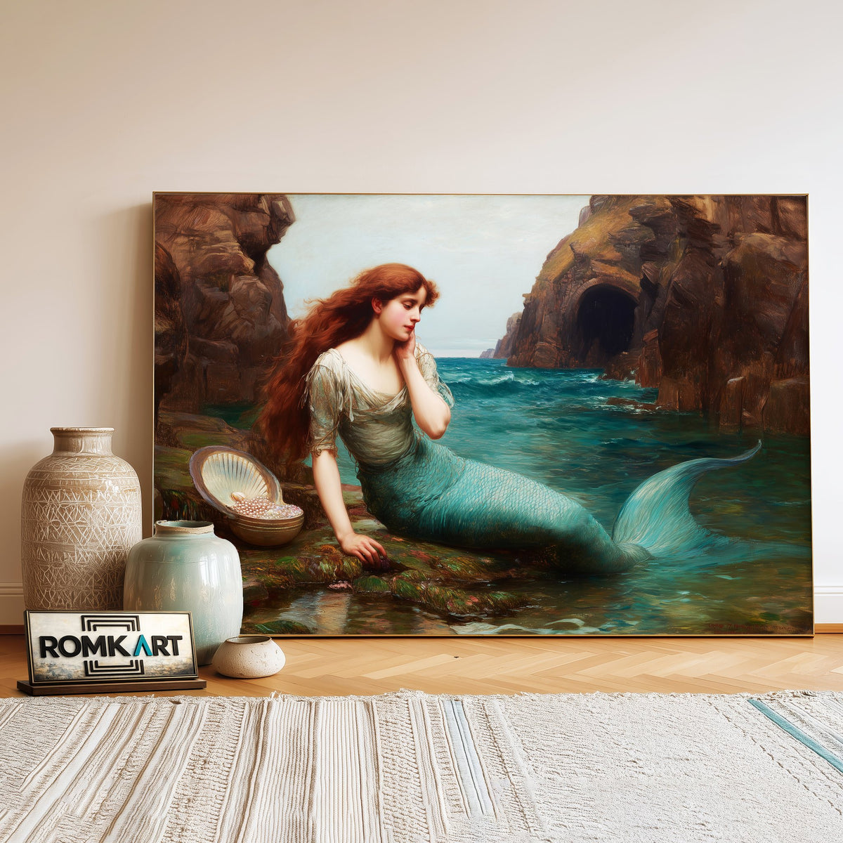 Mythological Mermaid Fantasy Oil Painting - image 3