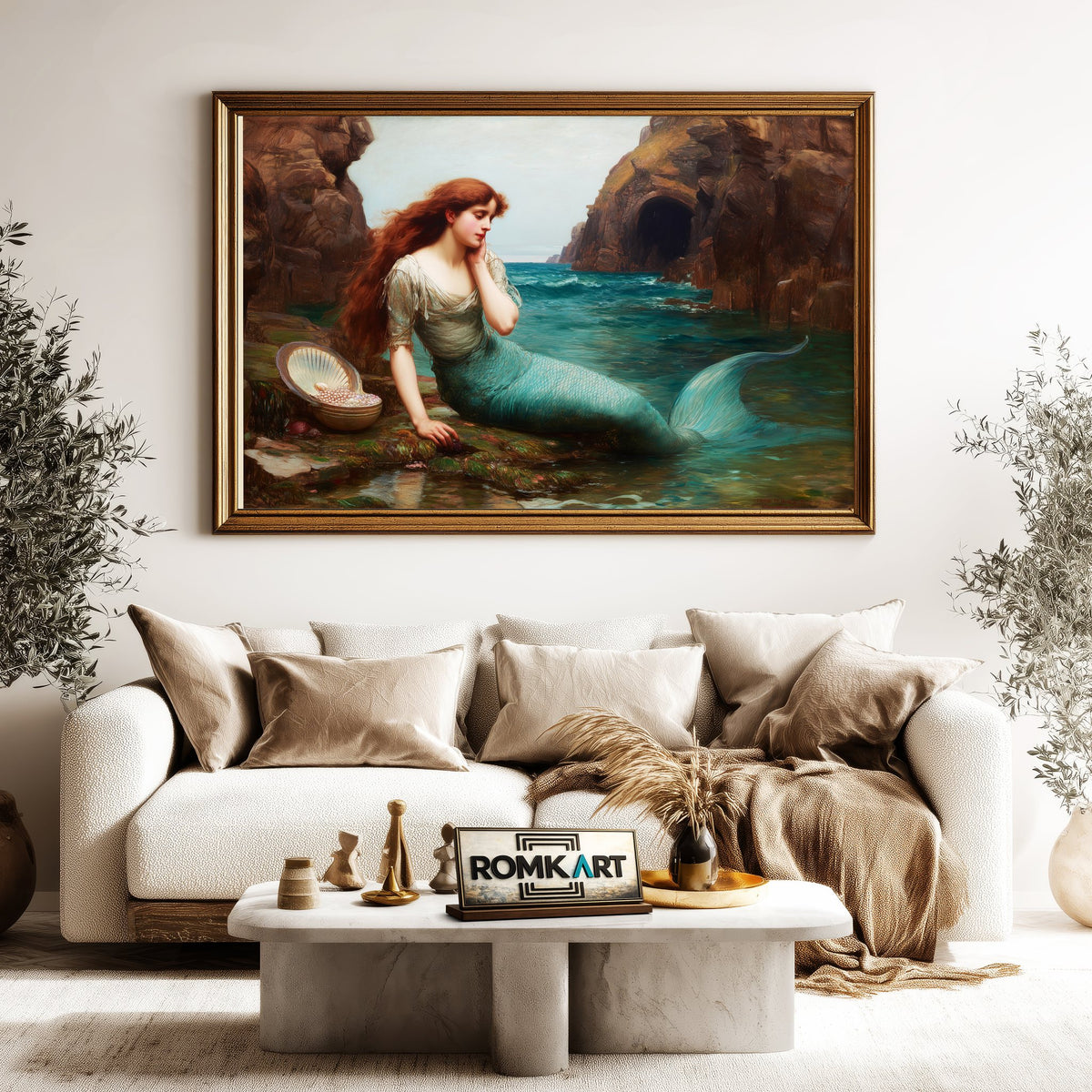 Mythological Mermaid Fantasy Oil Painting - image 5