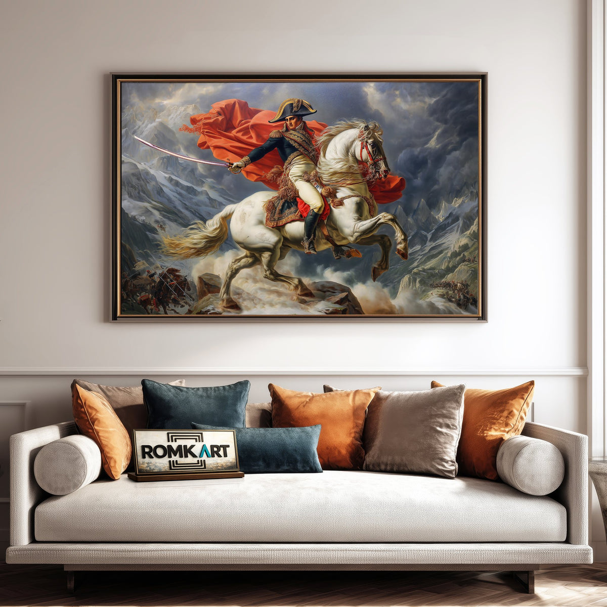 Napoleon Bonaparte Riding Horse Historical Oil Painting - image 4