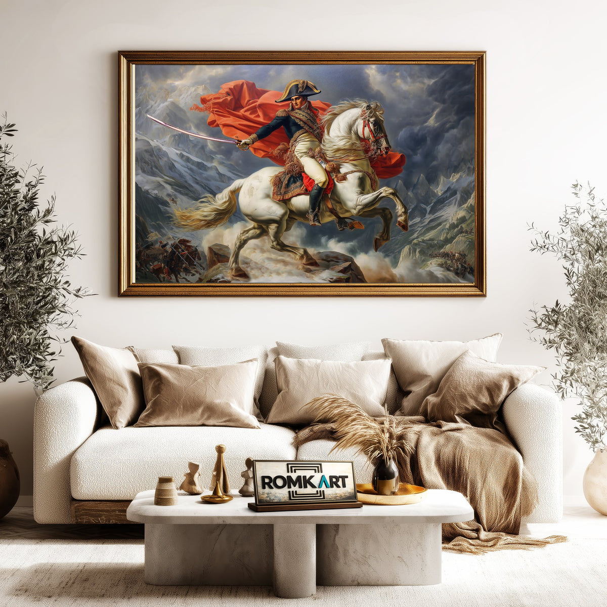 Napoleon Bonaparte Riding Horse Historical Oil Painting - image 5