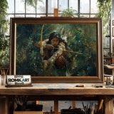 Native American Archer Oil Painting - image 2