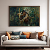 Native American Archer Oil Painting - image 4