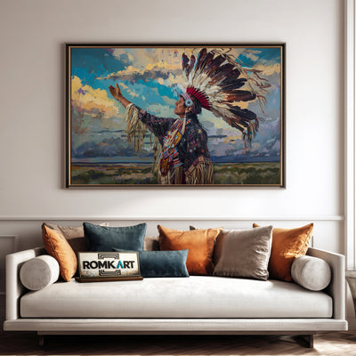 Native American Elder Oil Painting - image 4
