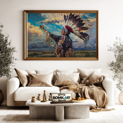 Native American Elder Oil Painting - image 5