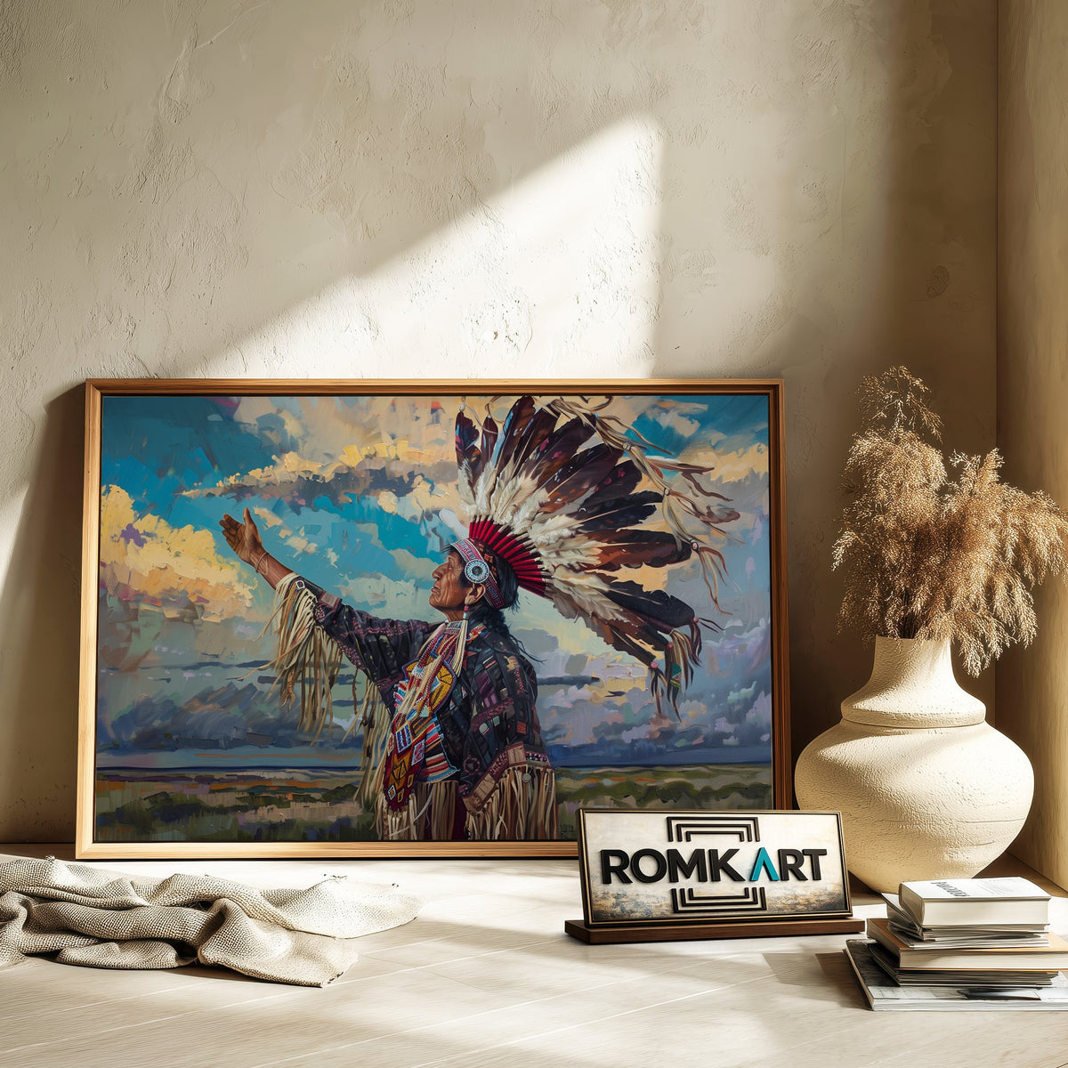Native American Elder Oil Painting - image 6