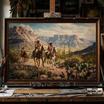 Native American Journeying hand-painted oil painting on canvas