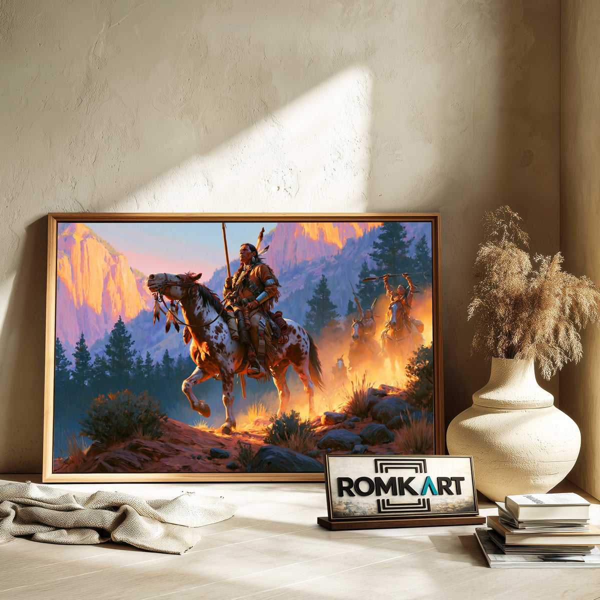 Native American Rider Oil Painting - image 6