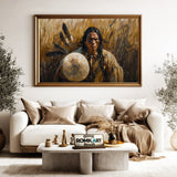 Native American Warrior Historical Oil Painting - image 5