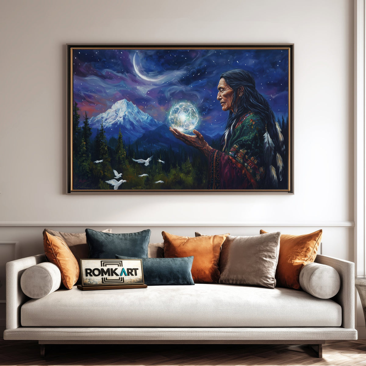Native American Wizard Elder Oil Painting - image 4