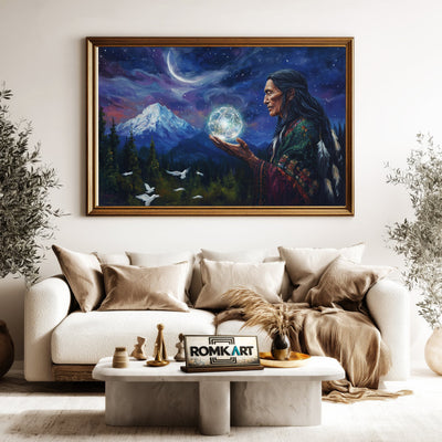 Native American Wizard Elder Oil Painting - image 5