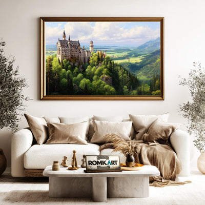 Neuschwanstein Castle Architectural Oil Painting - image 5