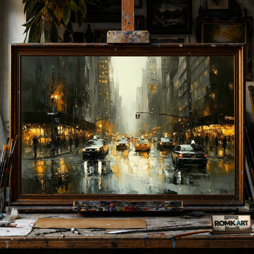New York City hand-painted oil painting on canvas