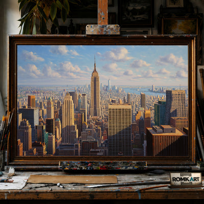 New York City Skyline hand-painted oil painting on canvas