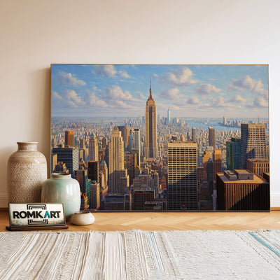 New York City Skyline Cityscape Oil Painting - image 3
