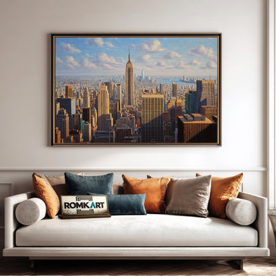 New York City Skyline Cityscape Oil Painting - image 4