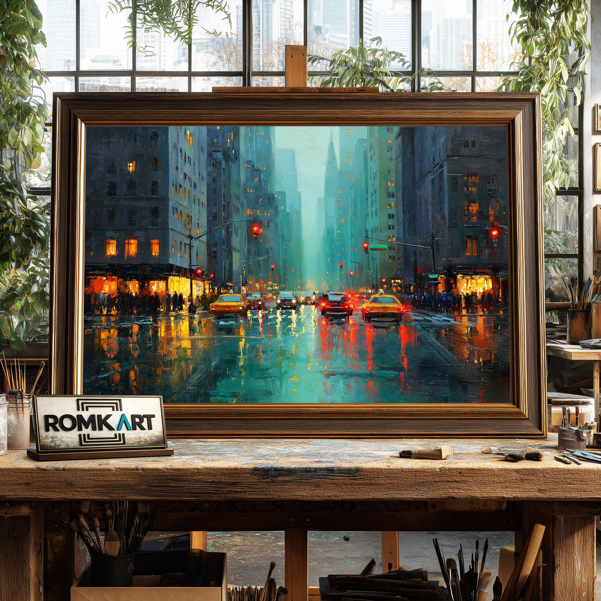 New York Raining Oil Painting - image 2